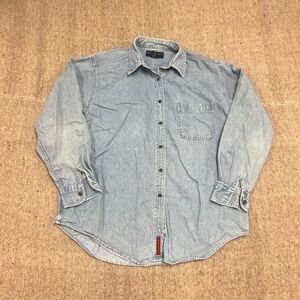 Vintage Abercrombie & Fitch Denim Button Up Shirt Women's Large Blue Oversized